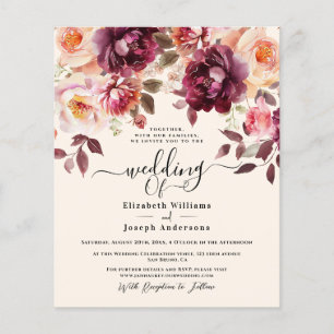Waterverf Bloemen Bourgogne Blush boeketten bruilo Flyer