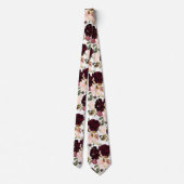 Waterverf Bloemen Bourgondië Blush Stropdas (Achterkant)