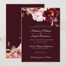 Waterverf Bloemen Bourgondië Boeket Romance bruilo