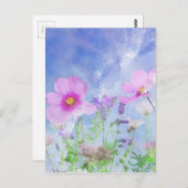 Waterverf bloemen briefkaart (Voorkant / Achterkant)