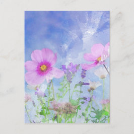 Waterverf bloemen briefkaart