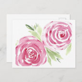 waterverf bloemen briefkaart (Voorkant / Achterkant)