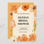 waterverf Bloemen Bruids Douche Uitnodiging (Voorkant / Achterkant)