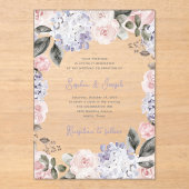 Waterverf Bloemen | Bruiloft Acryl Uitnodigingen (Voorkant)