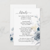 Waterverf Bloemen Bruiloft Details Kaart (Voorkant / Achterkant)