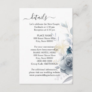 Waterverf Bloemen Bruiloft Details Kaart