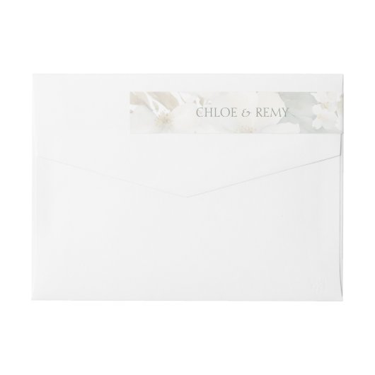 Waterverf Bloemen Bruiloft Retouradres Label (Achterkant)