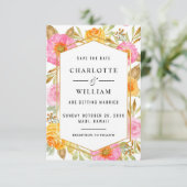 Waterverf Bloemen Bruiloft Save The Date (Staand voorkant)