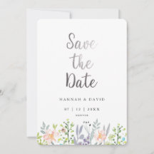 Waterverf bloemen bruiloft Save the Date in roze t