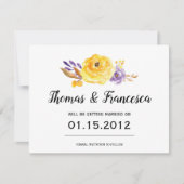 Waterverf Bloemen Bruiloft Save the Date Kaart (Voorkant)