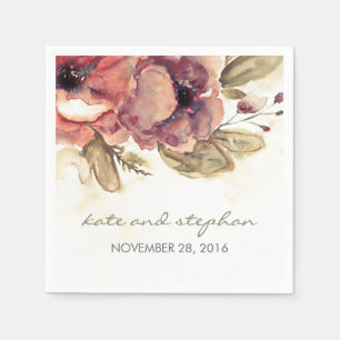  Waterverf Bloemen Bruiloft Servet