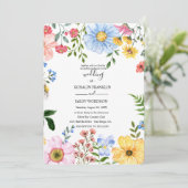 waterverf bloemen bruiloft uitnodiging (Staand voorkant)