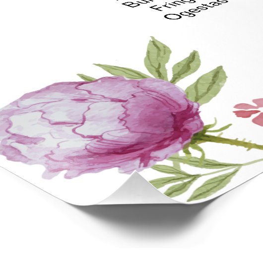 Waterverf Bloemen Bruiloft Zitkaarten Poster Perfect Poster (Hoek)