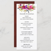 Waterverf Bloemen Bruiloftsmenu Menu (Voorkant / Achterkant)