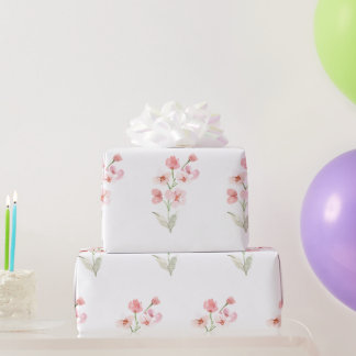 waterverf bloemen cadeaupapier