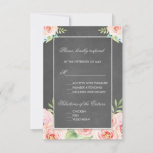 Waterverf bloemen Chalk Wedding RSVP
