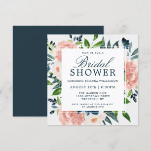 Waterverf Bloemen Charm Bruids Douche Invitation Kaart