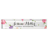 Waterverf Bloemen Craft Designer II Naambordje (Voorkant)