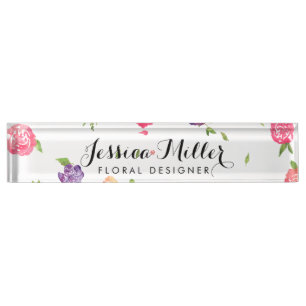 Waterverf Bloemen Craft Designer II Naambordje