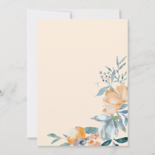 Waterverf Bloemen Cream Graduation Party Kaart (Achterkant)