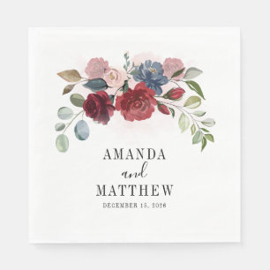 Waterverf Bloemen Custom Trouwpapier Servet