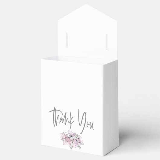 Waterverf Bloemen Dank u Namen Date White Bedankdoosjes (Geopend)