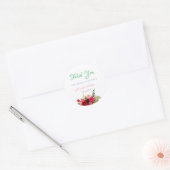 Waterverf Bloemen Dank u Sjabloon Hand Script Ronde Sticker (Envelop)