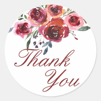 Waterverf Bloemen Dank u Stickers