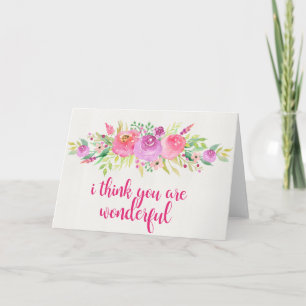 Waterverf bloemen, denk ik, je bent een geweldige kaart