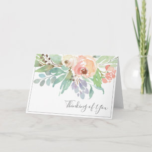 Waterverf Bloemen Denken Aan Jou Kaart
