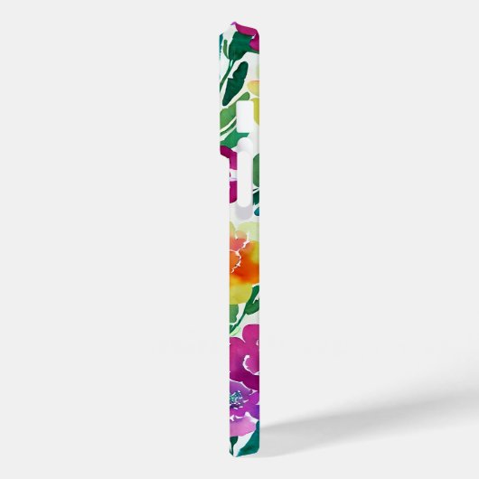 Waterverf Bloemen Donkerrood en Geel Case-Mate iPhone Case (Achterkant / Links)