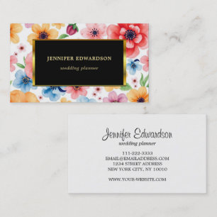 Waterverf Bloemen Elegante Boho Professional Visitekaartje