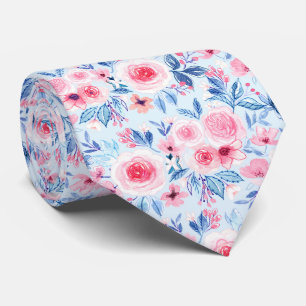 Waterverf bloemen en bladeren 2 stropdas