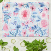 Waterverf bloemen en bladeren 2 theedoek (Gevouwen)