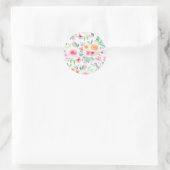 Waterverf bloemen en bladeren ronde sticker (Tas)