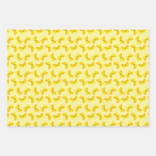 Waterverf bloemen en botervliegen inpakpapier vel (Voorkant 3)