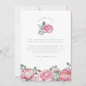 Waterverf Bloemen en Eucalyptus Groen Foto Th Bedankkaart (Achterkant)