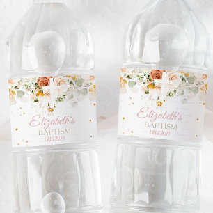 Waterverf Bloemen en gouden godsdienstige Watereti Waterfles Etiket