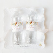 Waterverf Bloemen en gouden godsdienstige Watereti Waterfles Etiket