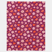 Waterverf bloemen en hart fleece deken (Voorkant)