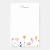 Waterverf Bloemen en Script Naam Post-it® Notes (Voorkant)