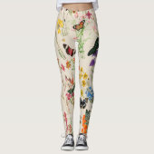Waterverf bloemen en vlinders leggings (Voorkant)