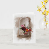 Waterverf bloemen en wijnglas kaart (Gele Bloem)