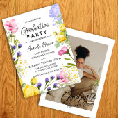 Waterverf Bloemen Foto Afstuderen Klasse van 2025 Kaart