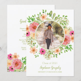 Waterverf bloemen Fotogradatie Partij Uitnodigen Kaart