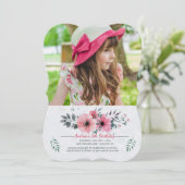 Waterverf Bloemen Fotouitnodiging Kaart (Staand voorkant)