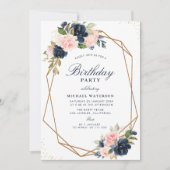 Waterverf bloemen geometrische verjaardag kaart (Voorkant)