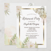 Waterverf Bloemen Gold Lijst Pensioenuitkering Kaart (Voorkant / Achterkant)