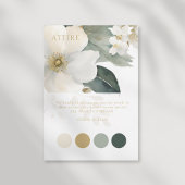 Waterverf Bloemen Goud Bladgroen Bruiloft Kleding RSVP Kaartje