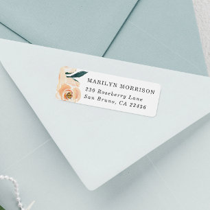 Waterverf Bloemen & Goud Glitter Etiket
